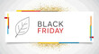 © Aknal - Black Friday Sale Banner with Leaf Icon and Gold Glitter - Marketing Promotion