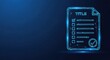 © Moon Guy - Digital checklist with completed tasks and pending items on a futuristic blue network background