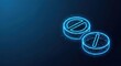 © Moon Guy - Digital Prohibition Icon Symbol With Glowing Neon Outline on Dark Futuristic Background