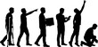 © PNG images - Set of male silhouettes in various poses and activities vector illustration