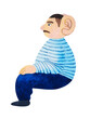 © Benjavisa Ruangvaree - adult man ear active listening attention concentrate sound hear empathy expression communication conversation art design illustration watercolor painting cartoon mind health heal mental understanding