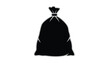 © Rana - Black plastic garbage bag or sack silhouette on a white background signifying waste management and disposal.