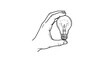 © yisun - Hand holding a glowing light bulb, representing innovation and new ideas