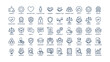 © MARUF - Comprehensive collection of business trust quality and security line icons illustrating reliability partnership certification and legal processes