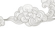 © Rouf - Dense ornate oriental cloud pattern drawing for textile design.