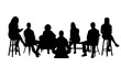 © Nowshad - Group of people sitting in a circle having a discussion isolated on transparent background, Vector