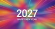 © Konstantin - 2027 happy new year on abstract colorful background. Abstract blurred background with lines.