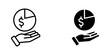 © SARMANICON - Hand Holding Pie Chart icons, dual style icon set