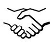 © Mdabul - A clean flat vector line icon presents two hands shaking, useful for contract signing, client onboarding, partnership pages, and deal concepts.