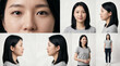 © Sorapong - Portrait collage of a young Asian woman showing different angles and close-ups