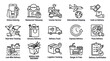 © muhammad - Line art icons for food delivery and online ordering.
