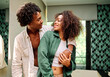 © Lumos sp - Portrait of a lovely young couple together, bonding hugging and relaxing at home