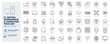 © Pedro - IT, digital workspace, computer hardware and tech icons. Cybersecurity, IT service, cloud computing and remote work thin line icon set. Editable stroke vector illustrations.