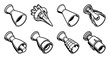 ©  MVectors - Rocket engine nozzle shape icons line art collection for aerospace design