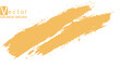 © Just Choice - Artistic yellow paint smudge vector graphic element. Textured yellow gouache brush smear on white.