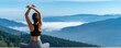 © Arfa_Media - Yoga woman practicing stretching and meditation in nature at mountain sunrise peace