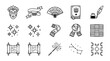© Quntul - Collection of Fantasy and Magic Icons: Mask, Fan, Book, Scroll, Stars, Scarf, Feather, Moon Phases