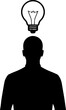 © Rezowan  - Human Silhouette with Light Bulb Idea Concept Vector Illustration