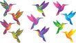 © Manna - Colorful Geometric and Cartoon Hummingbird Collection – Low Poly Flat Vector Illustration Set