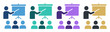 © D. Resonant Studio - presenter teaching classroom audience presentation icon set on transparent background
