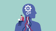 © GraphWorks - Artificial intelligence brain with man using laptop, AI technology concept