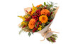 © Hanna - Beautiful autumn bouquet of fresh colorful flowers with orange blossoms isolated on transparent background cut out