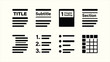 © Galadriel Gesso - Document layout and text formatting minimalist glyph UI icon set