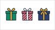 © Mfaris - Christmas Gift Box Icon Set with Wrapped Presents
