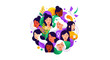 © yuliana - Diverse group of happy people faces.