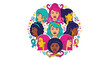 © Ali - Diverse women with colorful hair styles.
