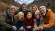 © Solikah - Multigenerational family portrait autumn mountain setting happy people together
