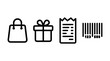 © Civic - Shopping Icons: Bag, Gift Box, Receipt, Barcode - Retail and Commerce Symbols