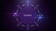 © Tuhin - Abstract modern geometric background with glowing lines and purple circle