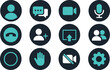 © FalghiStock - Modern flat design online communication video conference user interface icons set