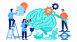 © Aesthetica - Creative Thinking and Problem Solving Concept with People and Brain Illustration