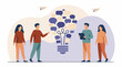 © FaiSTUDIO - Team collaboration and idea generation with speech bubbles and paper planes