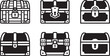 © Runa - Six different vintage style treasure chest icons with padlocks Vector