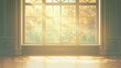 © serarino - 秋の木々と陽光が美しい窓辺の室内風景