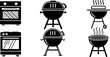 © Tanver0077 - BBQ Grill and Oven Icon Set Minimal Vector Collection