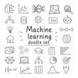 © Roman - Machine learning doodles set. Hand drawn vector doodle set on white background