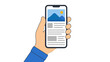 © Alan - Hand holding smartphone with news article on screen vector