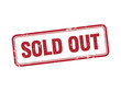 © ar88design - Red rectangular sold out rubber stamp design with a grunge texture effect