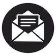 © Vector Queen - Email icon, envelope symbol with document inside, flat vector design