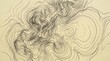 © hani - Abstract Hand Drawn Topographic Map Lines Illustrating Terrain Elevation and Geological Landscape Contours