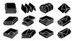 © atha_lintar - Clean Fabric Folds And Rolls Icons: Towels, Sheets, Clothing, Textiles