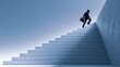 © pinkrabbit - business male stand and feel happy on the most hight at the target, success, leader, teamwork, target, Aim, confident, achievement, goal, on plan, finish, generate by AI