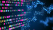 © AnggalihPs - Abstract Digital Visualization of Genetic Sequencing Data and Glowing DNA Particles.