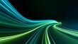 © guobao - Abstract blue and green light trails on dark background. Dynamic motion blur and speed lines representing future technology, 5G network, eco-tech, and high-speed data transfer. Ideal for tech banners,