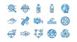 © MUBAKIR - Marine microplastics research and ocean cleanup icons.