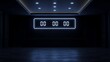 © Rachman - Dark room with neon scoreboard and recessed ceiling lights